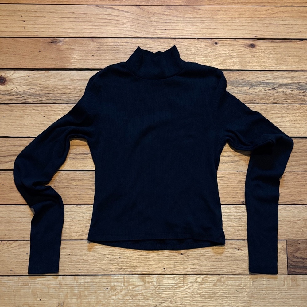 American Eagle Outfitters Black Long Sleeve Mock Turtleneck